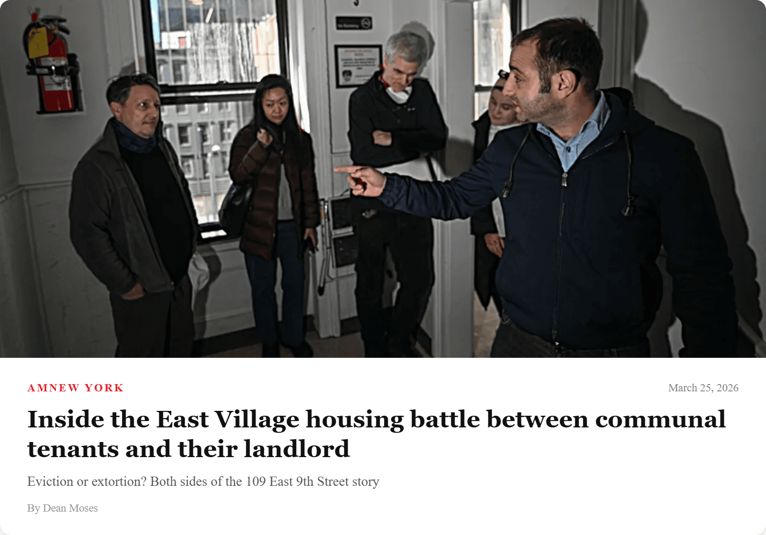 amNewYork article: Inside the East Village housing battle between communal tenants and their landlord